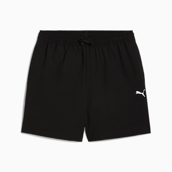 WARDROBE Essentials Seersucker Relaxed Shorts 6" Men, PUMA Black, extralarge